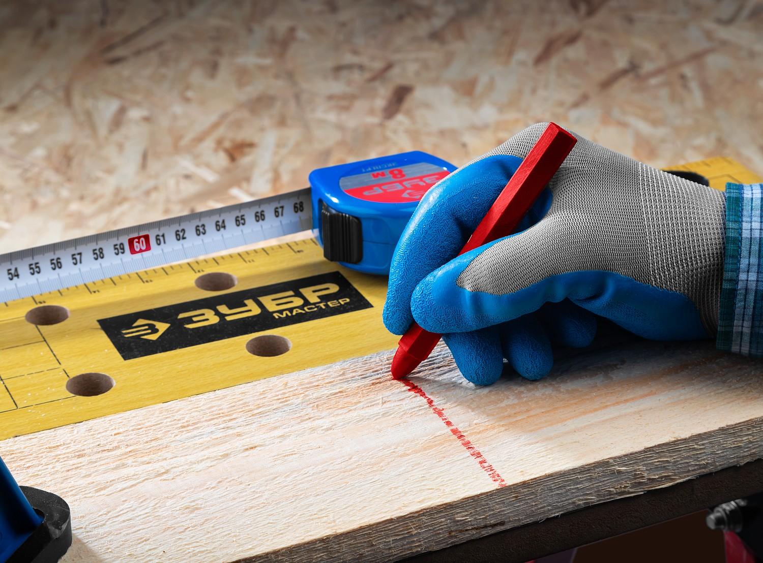 ЗУБР красные, 6 шт, разметочные восковые мелки, Профессионал (06330-3)