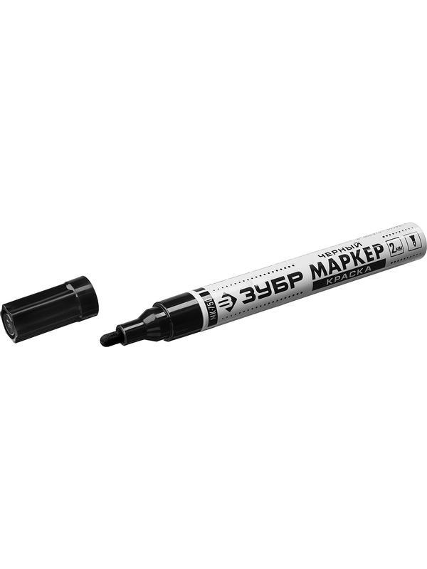 ЗУБР 2 - 4 мм, круглый, черный, маркер-краска, Профессионал (06325-2)