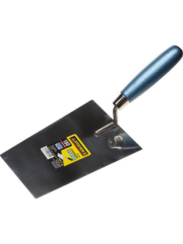 STAYER 180 мм, нержавеющее полотно, деревянная рукоятка, кельма трапеция, Professional (0830-18)