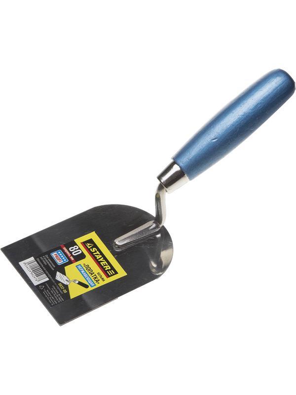 STAYER 80 мм, нержавеющее полотно, деревянная рукоятка, кельма лопатка, Professional (0832-08)