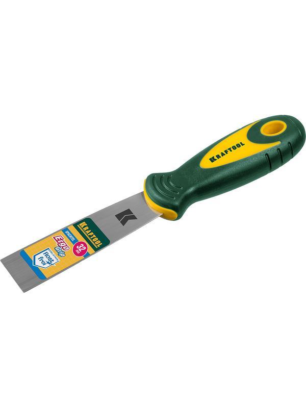 KRAFTOOL 30 мм, х-образное профилированное полотно, двухкомпонентная ручка, нержавеющий, шпатель (10035-030)