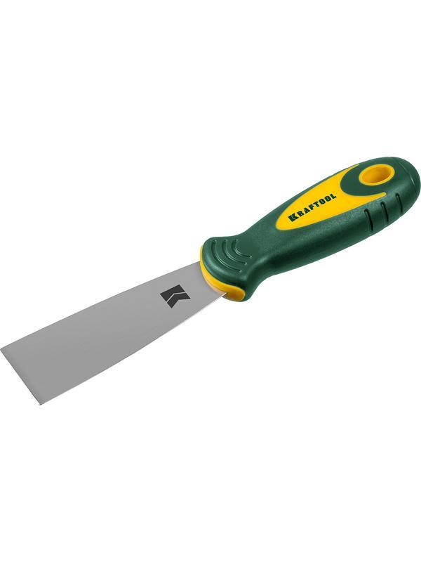 KRAFTOOL 40 мм, х-образное профилированное полотно, двухкомпонентная ручка, нержавеющий, шпатель (10035-040)