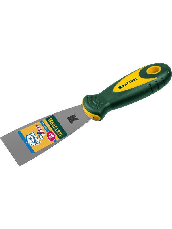 KRAFTOOL 50 мм, х-образное профилированное полотно, двухкомпонентная ручка, нержавеющий, шпатель (10035-050)