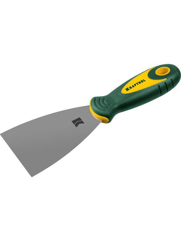 KRAFTOOL 75 мм, х-образное профилированное полотно, двухкомпонентная ручка, нержавеющий, шпатель (10035-075)