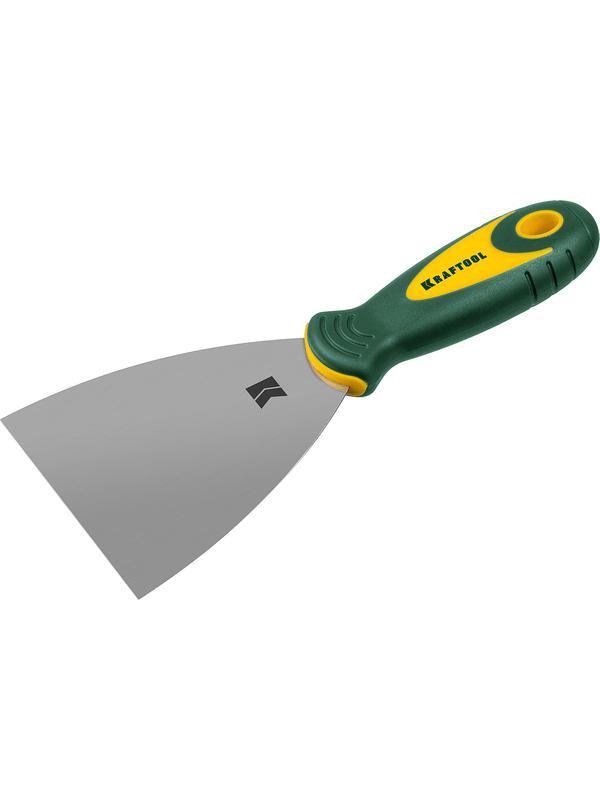 KRAFTOOL 100 мм, х-образное профилированное полотно, двухкомпонентная ручка, нержавеющий, шпатель (10035-100)