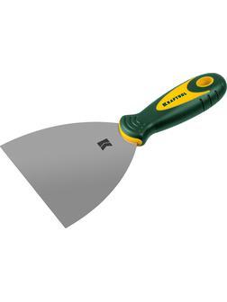 KRAFTOOL 125 мм, х-образное профилированное полотно, двухкомпонентная ручка, нержавеющий, шпатель (10035-125)