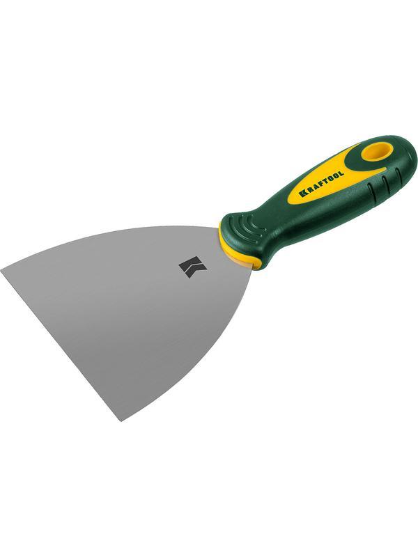 KRAFTOOL 125 мм, х-образное профилированное полотно, двухкомпонентная ручка, нержавеющий, шпатель (10035-125)