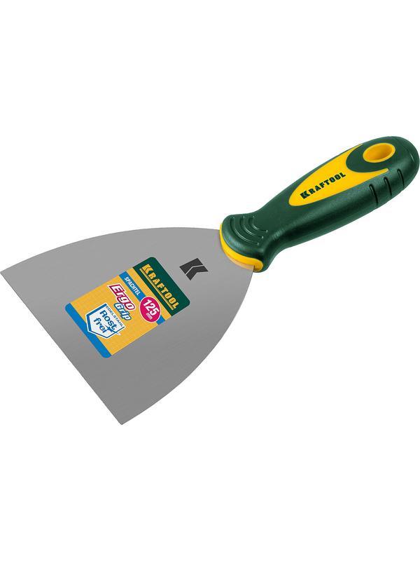 KRAFTOOL 125 мм, х-образное профилированное полотно, двухкомпонентная ручка, нержавеющий, шпатель (10035-125)