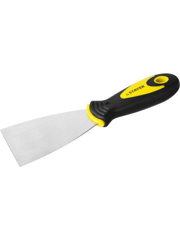 STAYER MAXFlat, 60 мм, профилированное полотно, двухкомпонентная ручка, нержавеющий, шпатель (10041-06)