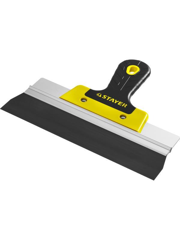 STAYER PROFlat, 250 мм, усиленная алюминиевая направляющая, двухкомпонентная ручка, анодированный, фасадный шпатель, Professional (10045-25)
