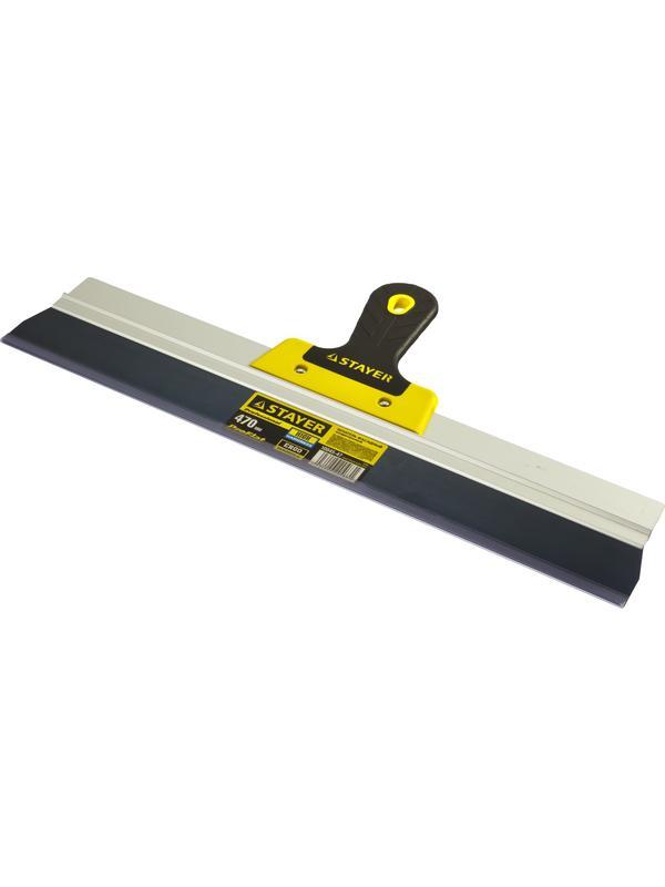 STAYER PROFlat, 470 мм, усиленная алюминиевая направляющая, двухкомпонентная ручка, анодированный, фасадный шпатель, Professional (10045-47)