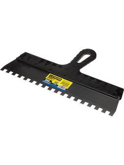 STAYER PROFlat, 350 мм, зуб 10 х 10 мм, пластиковая ручка, зубчатый, нержавеющий, фасадный шпатель, Professional (1009-35-10)