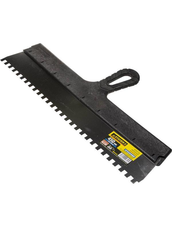 STAYER PROFlat, 450 мм, зуб 8 х 8 мм, пластиковая ручка, зубчатый, нержавеющий, фасадный шпатель, Professional (1009-45-08)