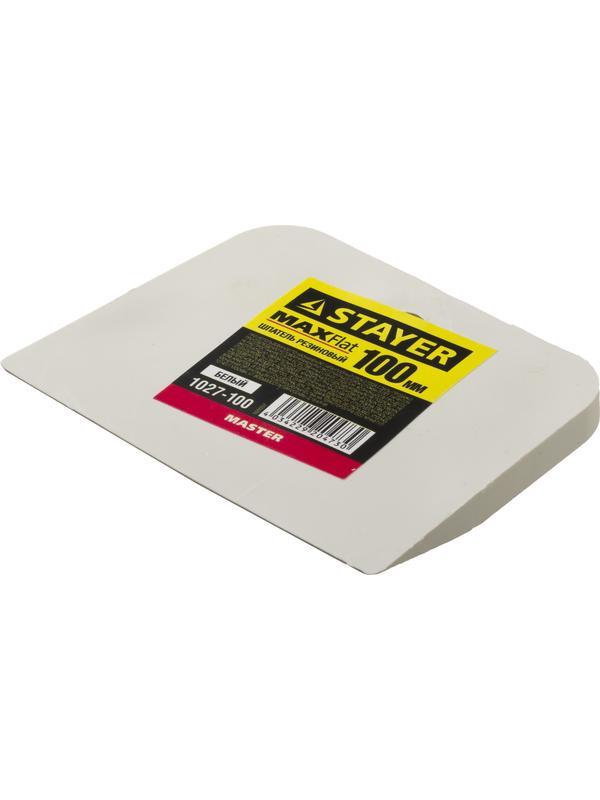 STAYER MAXFlat, 100 мм, для затирки швов эластичный, белый, резиновый шпатель (1027-100)