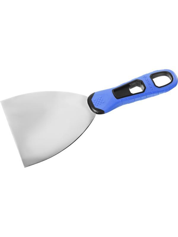 ЗУБР 100 мм, х-образное профилированное полотно, облегченная двухкомпонентная ручка, нержавеющий шпатель, Профессионал (10049-10)