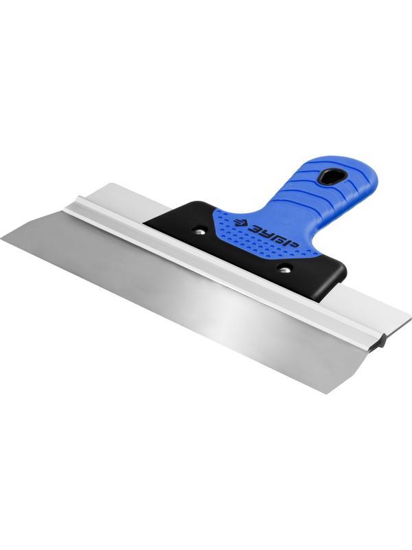 ЗУБР 250 мм, усиленная алюминиевая направляющая, двухкомпонентная ручка, нержавеющий, фасадный шпатель, Профессионал (10049-25)