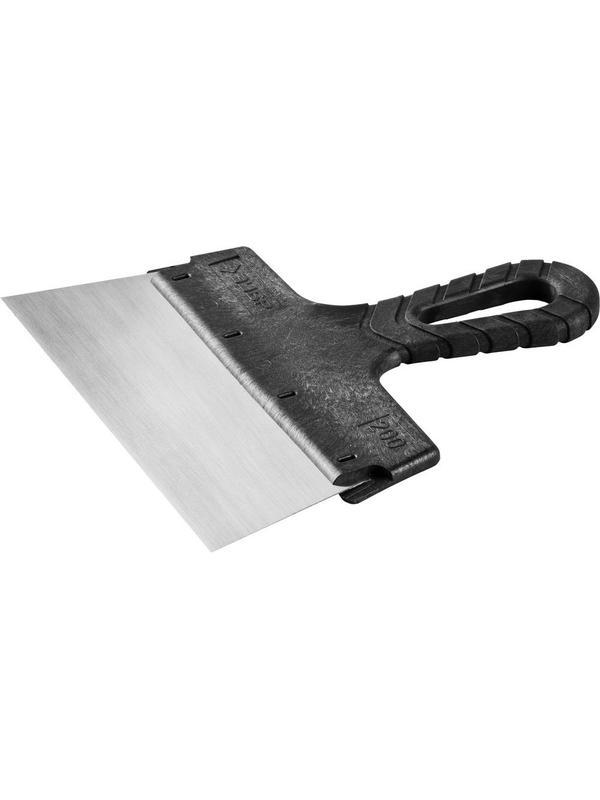 ЗУБР 200 мм, пластиковая ручка, стальной, фасадный шпатель (10052-20)