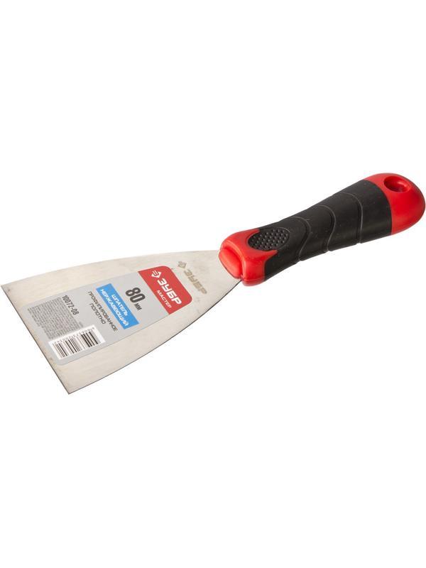 ЗУБР 80 мм, профилированное полотно, двухкомпонентная ручка, нержавеющий, шпатель (10072-08)