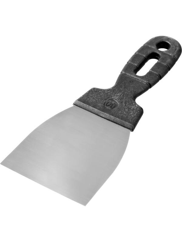 ЗУБР 80 мм, пластиковая ручка, нержавеющий, шпатель (10077-08)