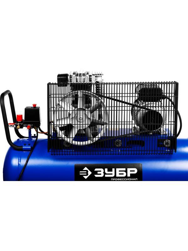 ЗУБР 440 л/мин, 100 л, 2200 Вт, ременной масляный компрессор, Профессионал (ЗКПМ-440-100-Р-2.2)