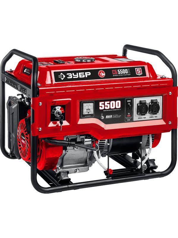 ЗУБР 5500 Вт, бензиновый генератор с электростартером (СБ-5500Е)