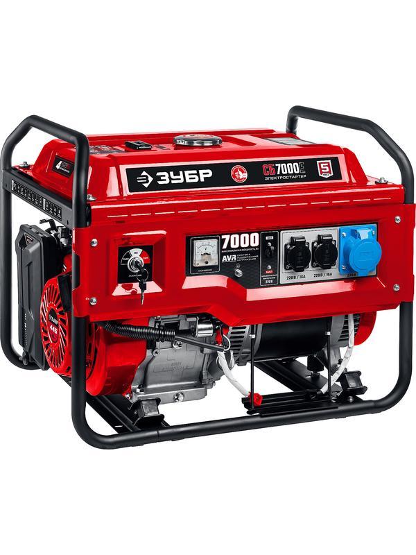 ЗУБР 7000 Вт, бензиновый генератор с электростартером (СБ-7000Е)