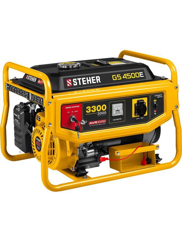 STEHER 3300 Вт, бензиновый генератор с электростартером (GS-4500E)