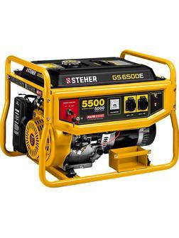 STEHER 5500 Вт, бензиновый генератор с электростартером (GS-6500E)