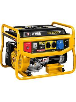 STEHER 7000 Вт, бензиновый генератор с электростартером (GS-8000E)
