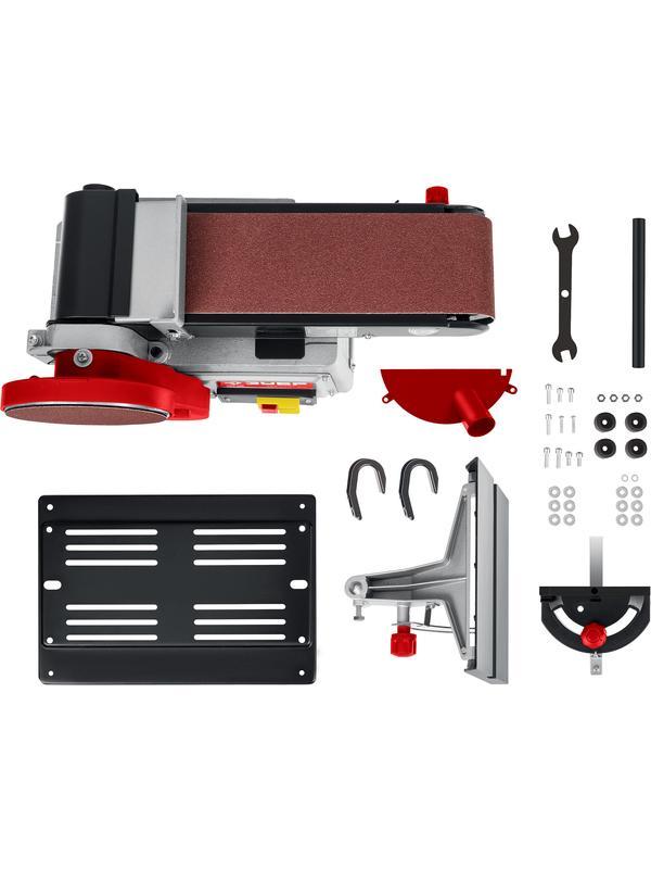 ЗУБР d 150 мм, 100 х 914 мм лента, 500 Вт, тарельчато - ленточный шлифовальный станок (ЗШС-500)