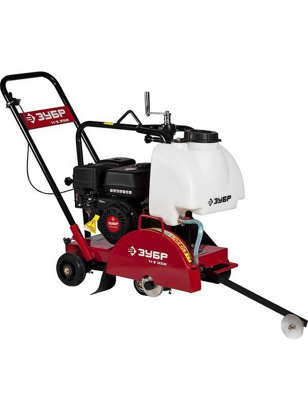 ЗУБР диск 350 мм, 115 мм макс. рез, бензиновый швонарезчик (резчик швов), Профессионал (ЗШБ-350)