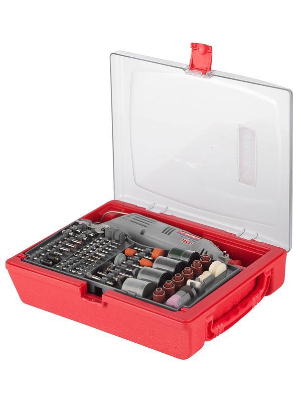 ЗУБР 176 предметов, 130 Вт, набор мини-насадок с гравером (ЗГ-130ЭК H176)