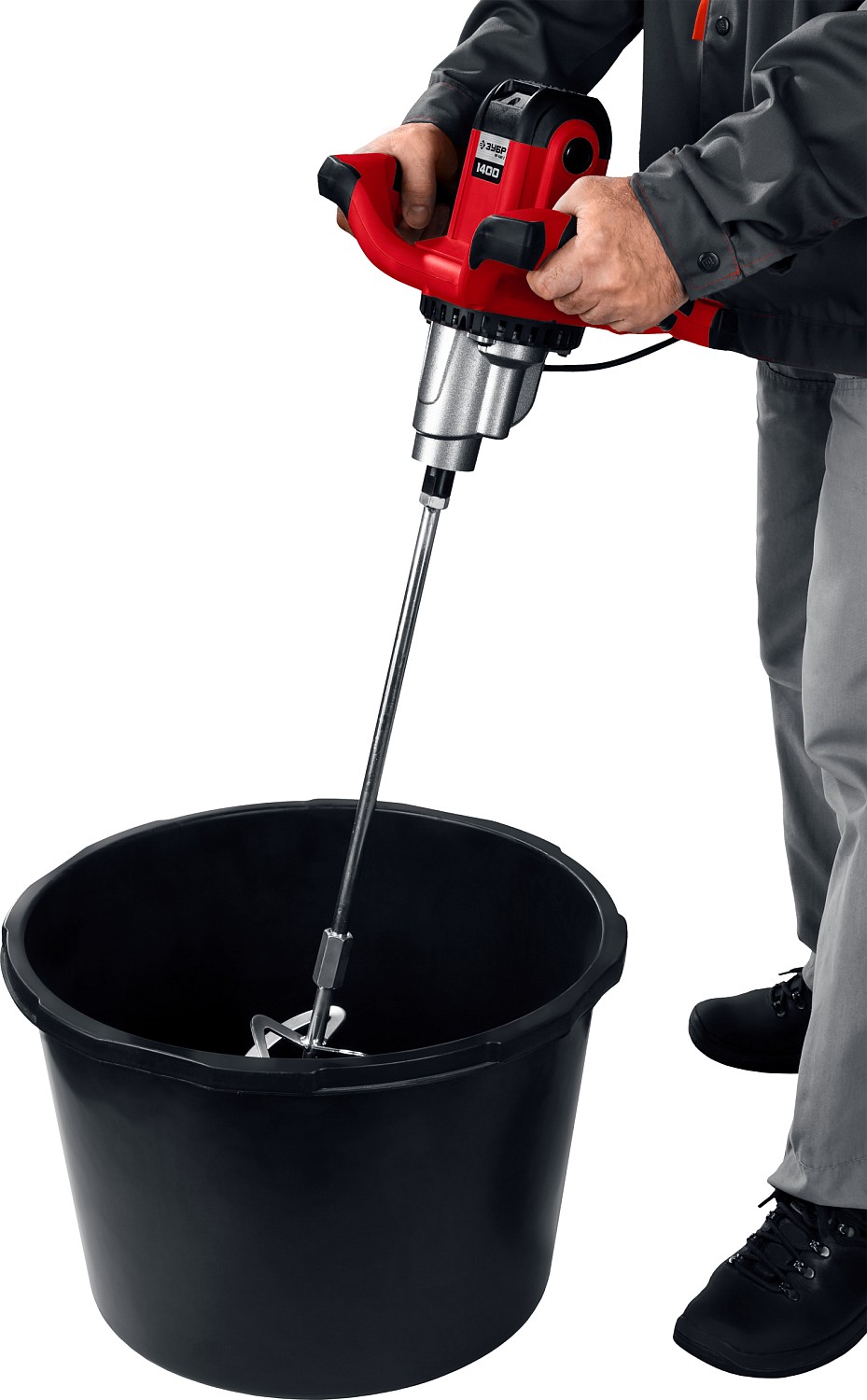 Строительный миксер ЗУБР МР-1400-2, М14, 2 скорости / 1400 Вт.