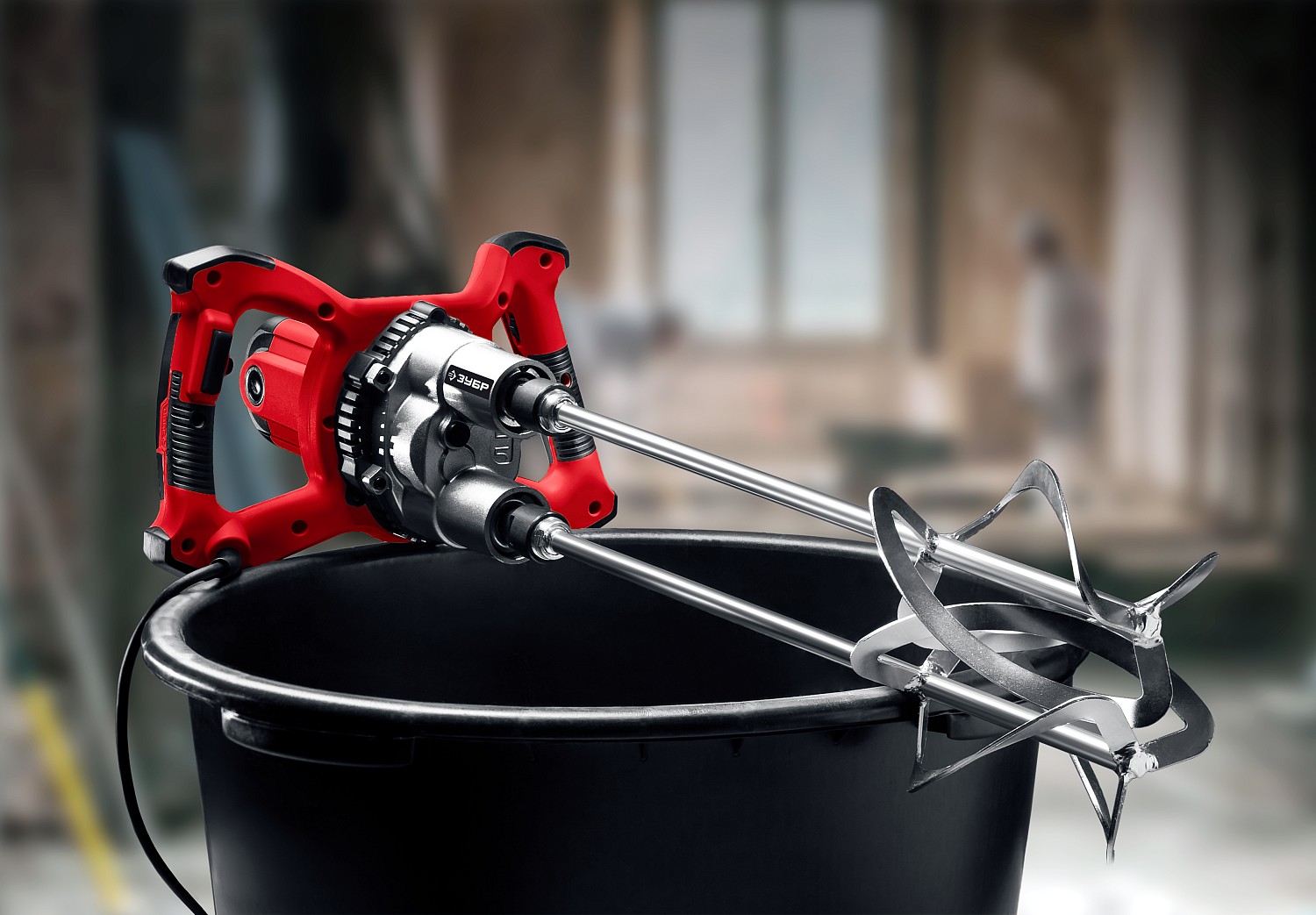 Строительный двойной миксер ЗУБР М27 МРД-1400 / 1400 Вт.