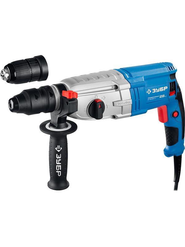 ЗУБР 28 мм, 800 Вт, перфоратор SDS Plus + БЗП, Профессионал (ЗП-28-800 КМ)