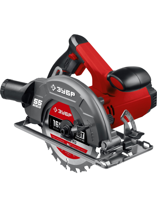 Пила циркулярна (дисковая) ЗУБР ПД-55 / d 165 мм. / 1300 Вт.