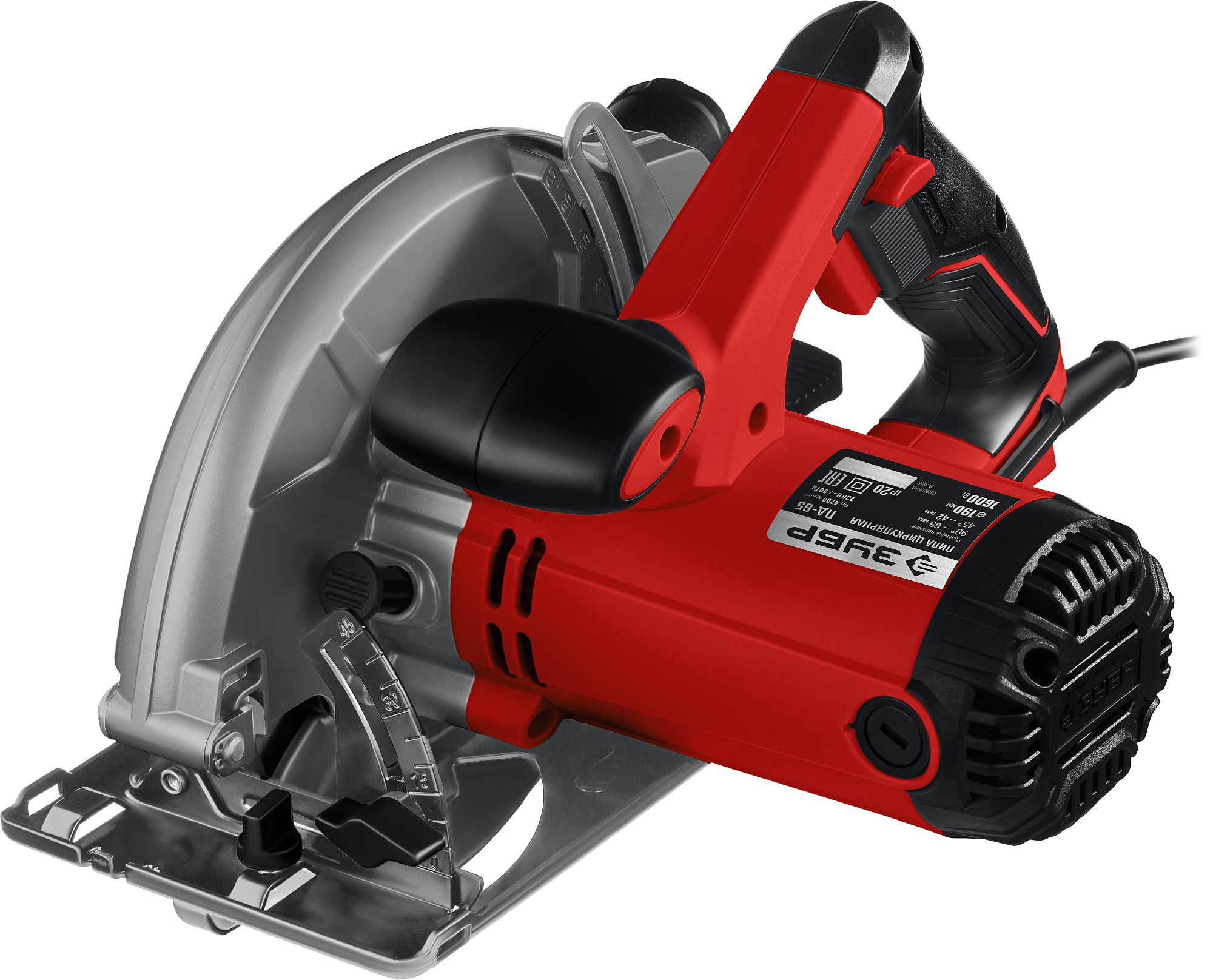 Пила циркулярна (дисковая) ЗУБР ПД-65 / d 190 мм. / 1600 Вт.