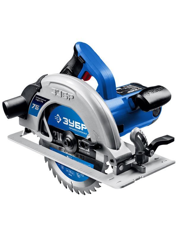 ЗУБР d 210 мм, 2000 Вт циркулярная пила (дисковая), Профессионал (ПДП-75)