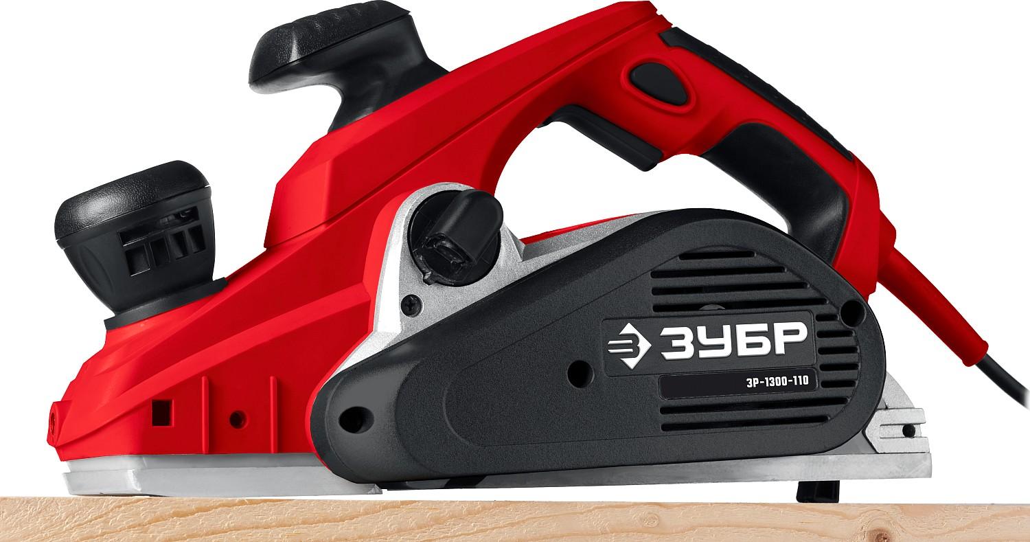 ЗУБР 1300 Вт, 110 мм, электрический рубанок (электрорубанок), станина (ЗР-1300-110)
