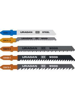 URAGAN T-хвост., по металлу/дереву, 5 шт, набор полотна для лобзика (159488-H5)