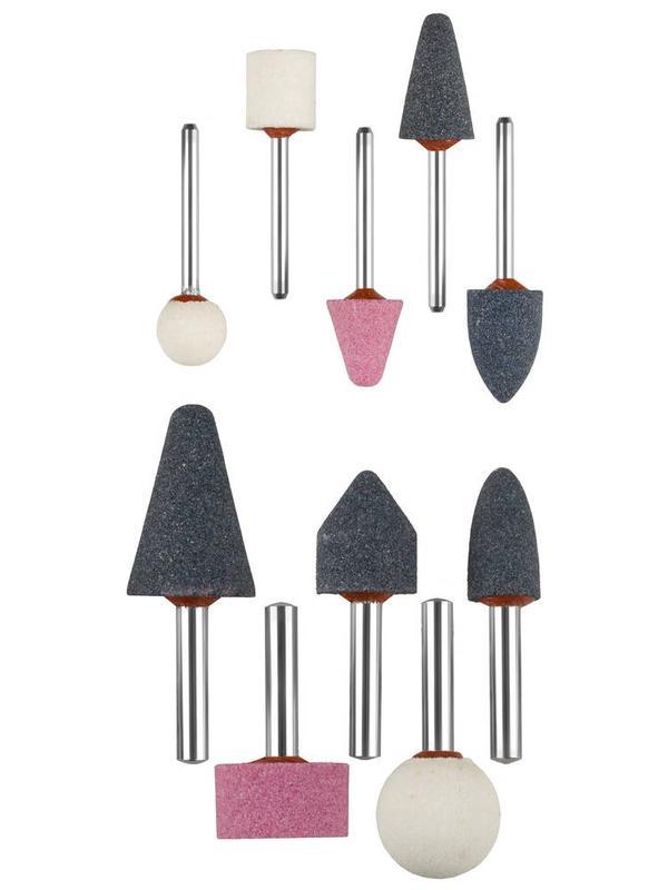 ЗУБР 10 предм., хвостовик d 3.2 мм, d 6мм, набор абразивных минишарошек-насадок (35998-H10)