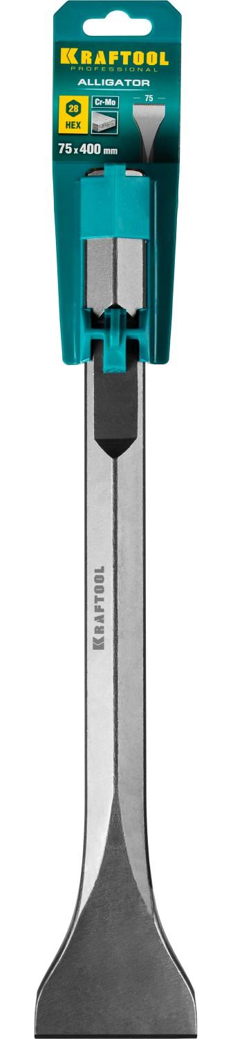 KRAFTOOL Alligator, 75 x 400 мм, HEX 28, пикообразное зубило (29341-00-400)