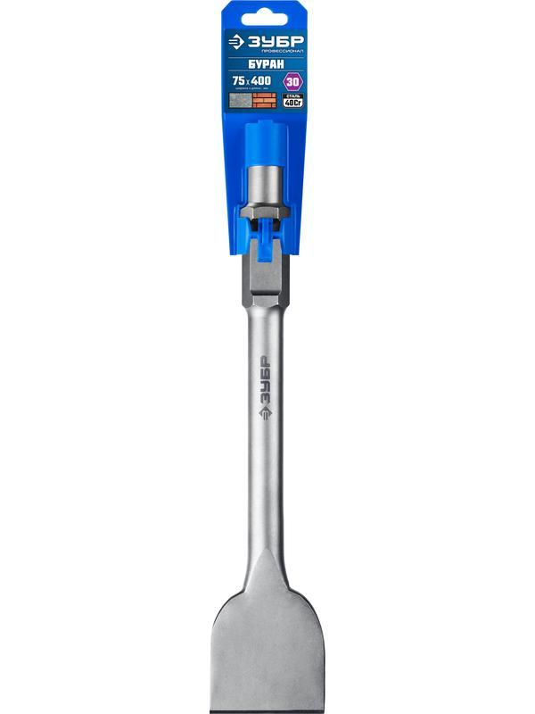 ЗУБР Буран, 75 х 400 мм, HEX 30, лопаточное зубило (29375-75-400)