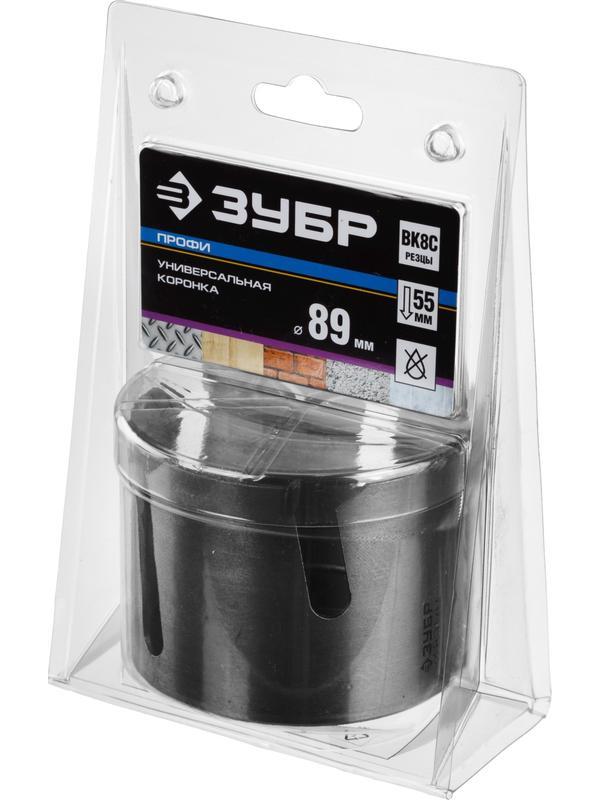 ЗУБР Проуниверсал, 89 мм, коронка с твердосплавными резцами, Профессионал (29514-89)