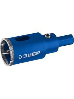 ЗУБР АГК, d 38 мм, (центр. сверло, трехгр. хвост, Р60), алмазная коронка, Профессионал (29850-38)