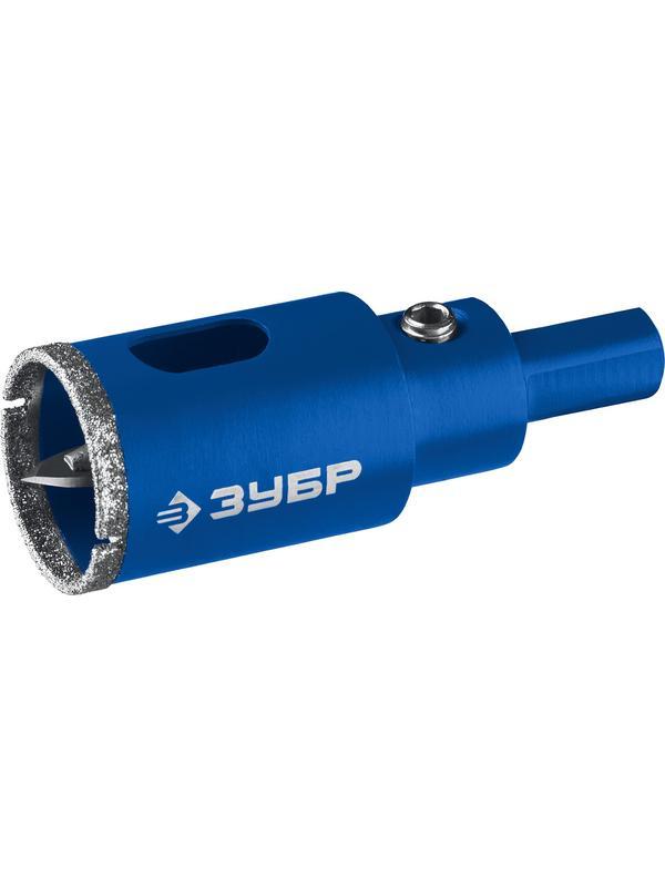 ЗУБР АГК, d 38 мм, (центр. сверло, трехгр. хвост, Р60), алмазная коронка, Профессионал (29850-38)
