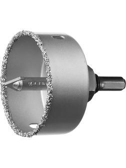 ЗУБР 64 мм, L 25 мм, карбид вольфрама, коронка-чашка с державкой и сверлом, Профессионал (33360-064)