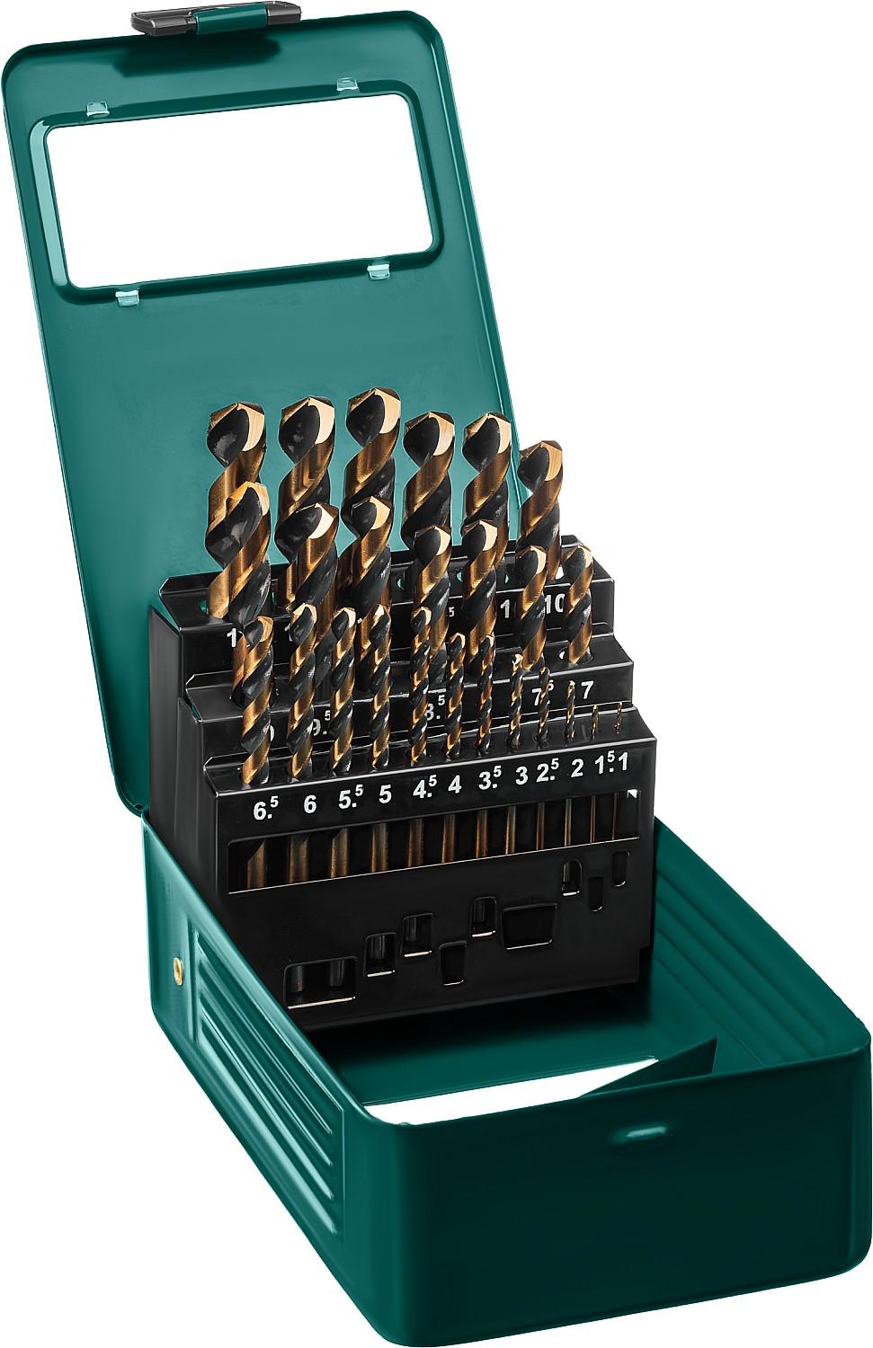 KRAFTOOL Cobalt, 25 шт, (1-13 мм), сталь М42, HSS-Co(8%), набор сверл по металлу (29656-H25)