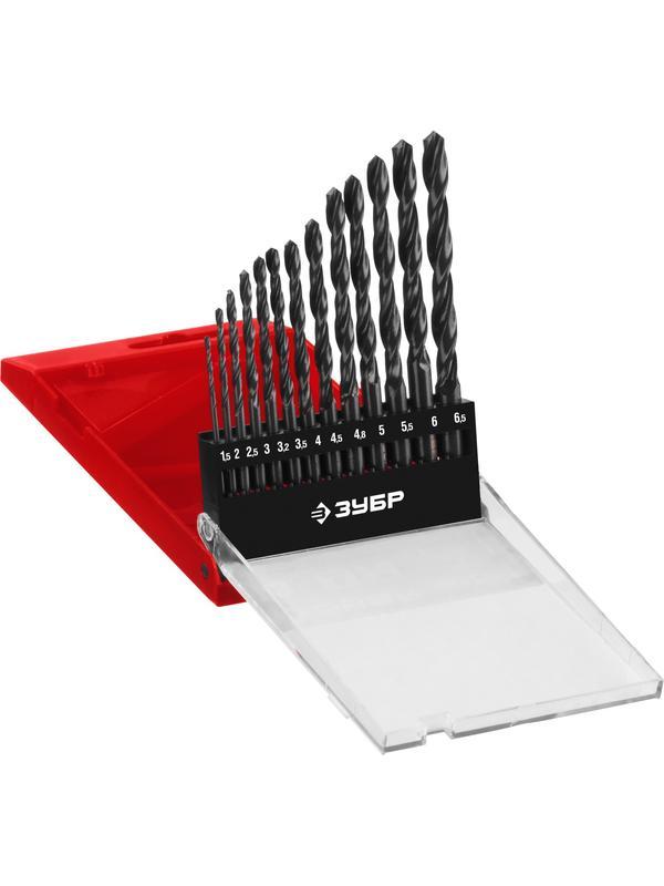 ЗУБР 13 шт, (1.5-6.5 мм), сталь Р4М2, класс В, набор сверл по металлу (29605-H13)