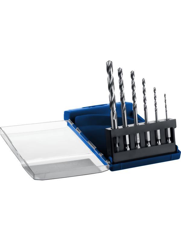 ЗУБР ПРОФ-А, 6 шт, (2-8 мм), сталь Р6М5, класс А, шестигранный хвостовик, набор сверл по металлу, Профессионал (29623-H6)